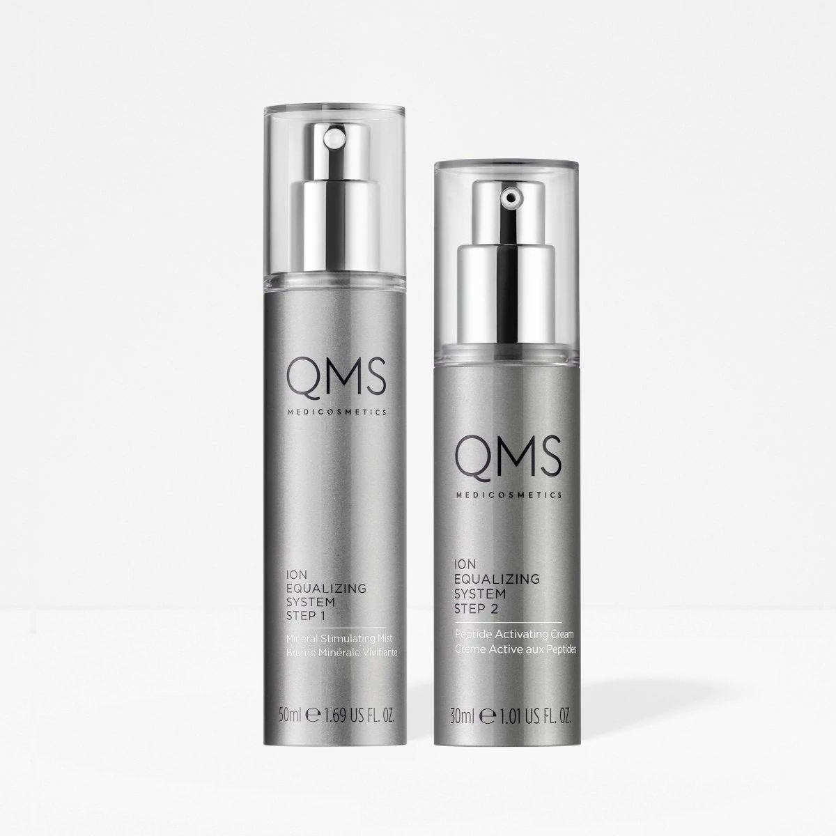 QMS ADVANCED ION EQUALIZING SYSTEM 2-STEP NIGHT ROUTINE – Éjszakai feszesítő, ránctalanító szérum és krém – 50 ml + 30 ml