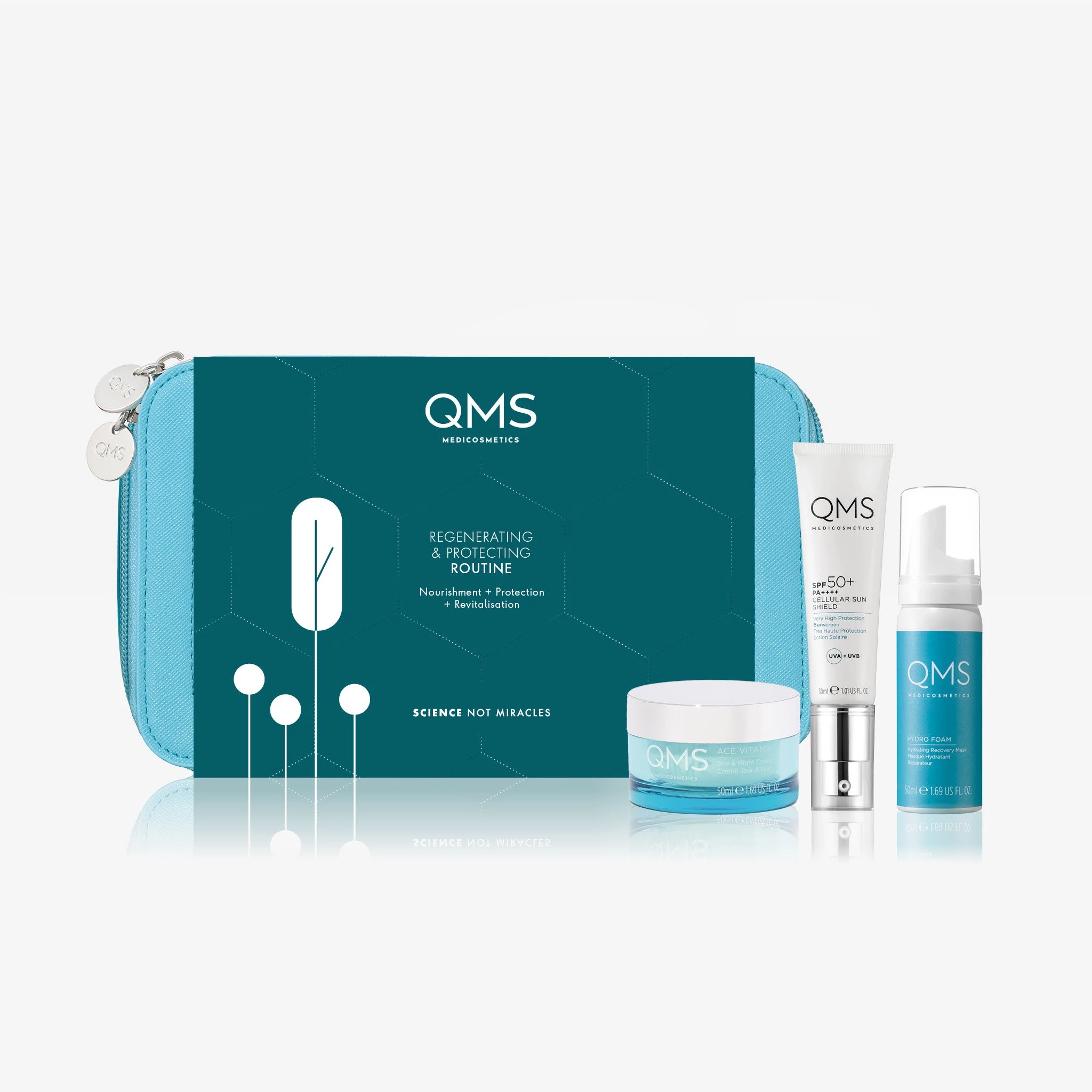 REGENERATING & PROTECTING ROUTINE SET – Regeneráló & Védelmező szett ajándék kozmetikai táskával